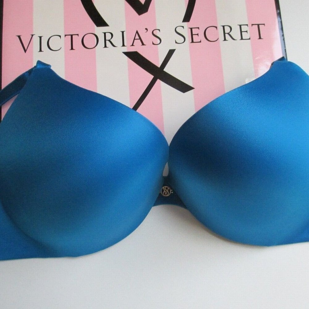 VICTORIA'S SECRET So Obsessed Add 1 1/2 Cups Blue Push-Up Bra VS NWT